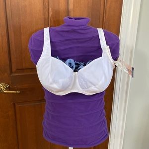 Platted Bra in White